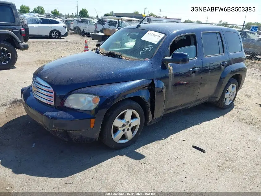 2011 Chevrolet Hhr Lt VIN: 3GNBABFW6BS503385 Lot: 42628665
