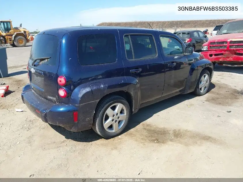 2011 Chevrolet Hhr Lt VIN: 3GNBABFW6BS503385 Lot: 42628665