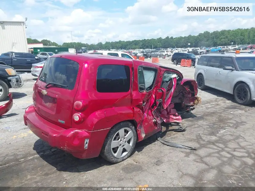 2011 Chevrolet Hhr Ls VIN: 3GNBAEFW5BS542616 Lot: 42640469