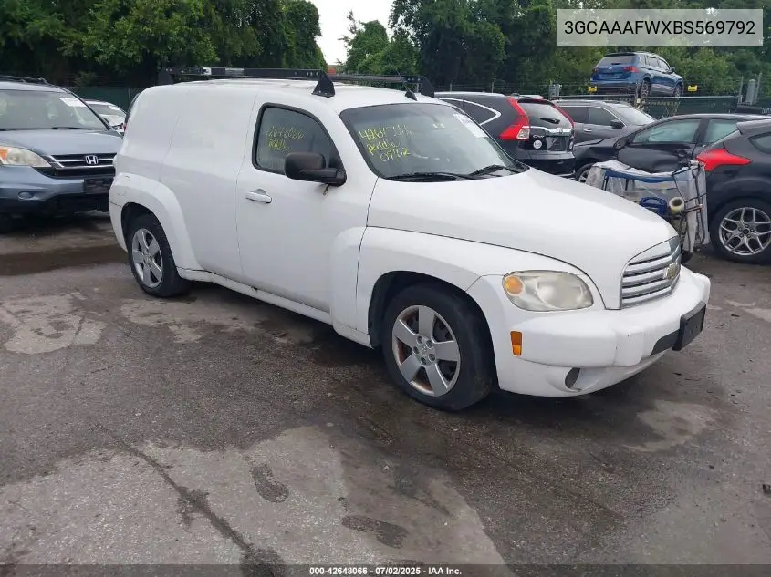 2011 Chevrolet Hhr Panel Ls VIN: 3GCAAAFWXBS569792 Lot: 42648066