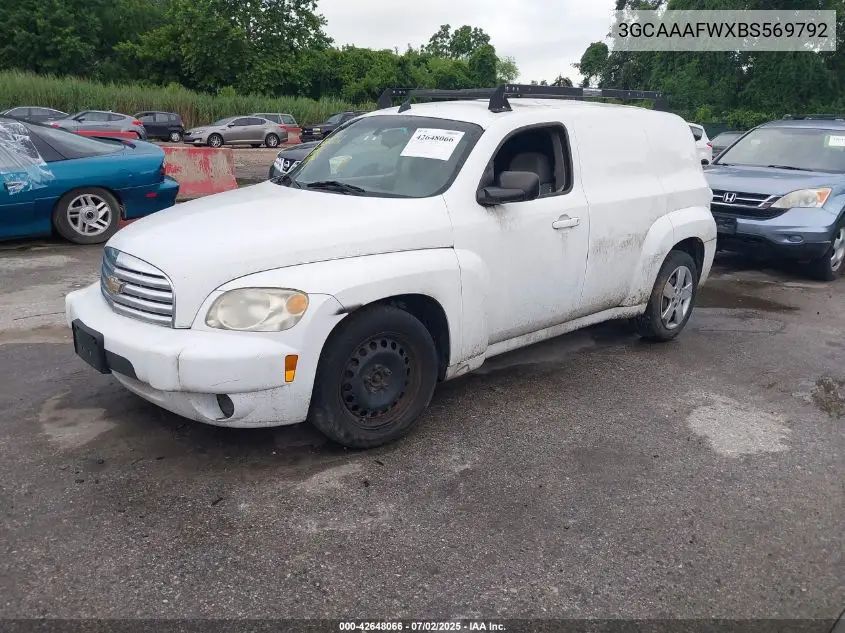 2011 Chevrolet Hhr Panel Ls VIN: 3GCAAAFWXBS569792 Lot: 42648066