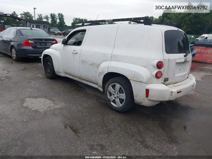 2011 Chevrolet Hhr Panel Ls VIN: 3GCAAAFWXBS569792 Lot: 42648066