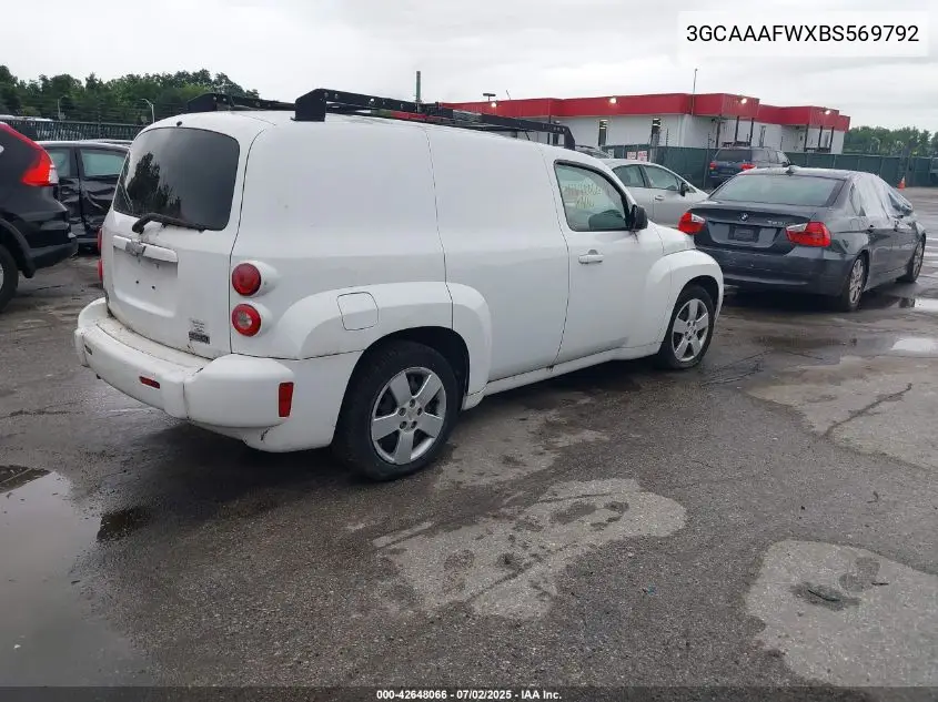 2011 Chevrolet Hhr Panel Ls VIN: 3GCAAAFWXBS569792 Lot: 42648066
