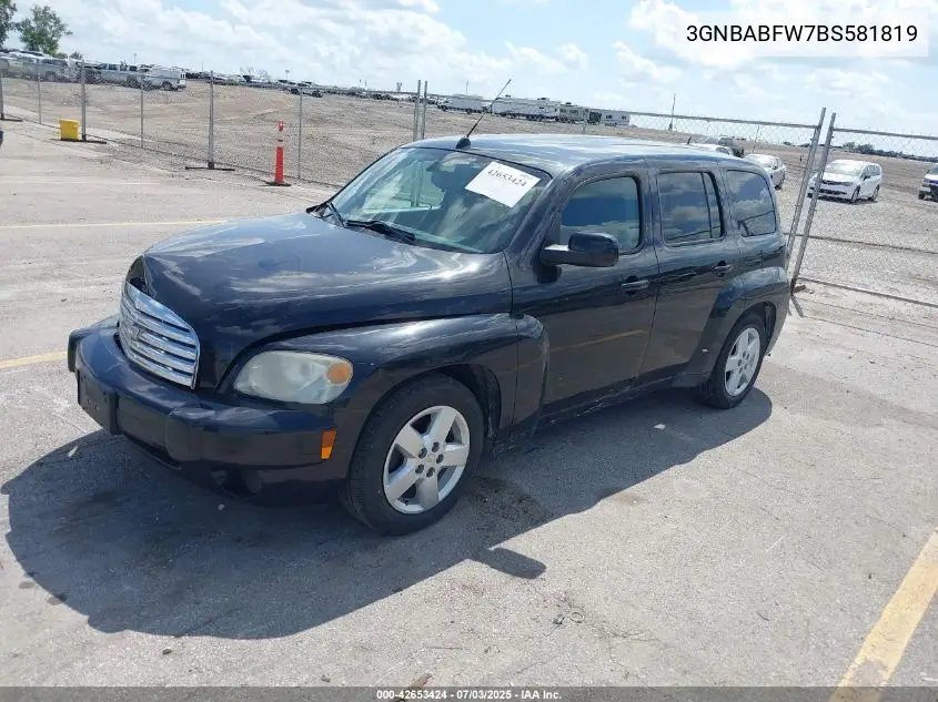 2011 Chevrolet Hhr Lt VIN: 3GNBABFW7BS581819 Lot: 42653424