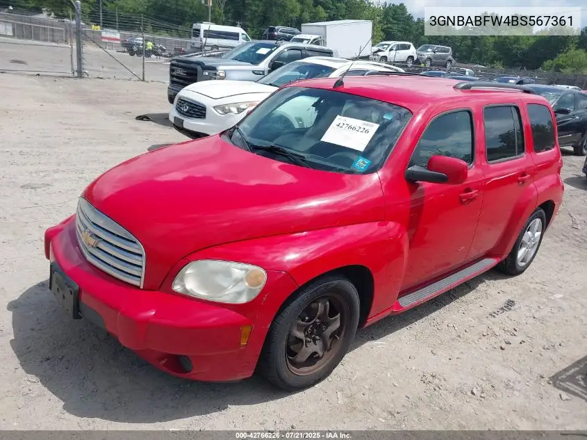 2011 Chevrolet Hhr Lt VIN: 3GNBABFW4BS567361 Lot: 42766226