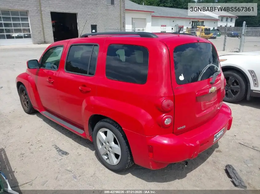 2011 Chevrolet Hhr Lt VIN: 3GNBABFW4BS567361 Lot: 42766226