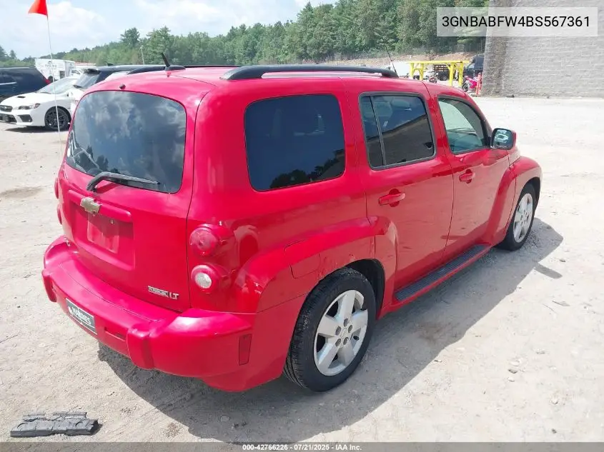 2011 Chevrolet Hhr Lt VIN: 3GNBABFW4BS567361 Lot: 42766226