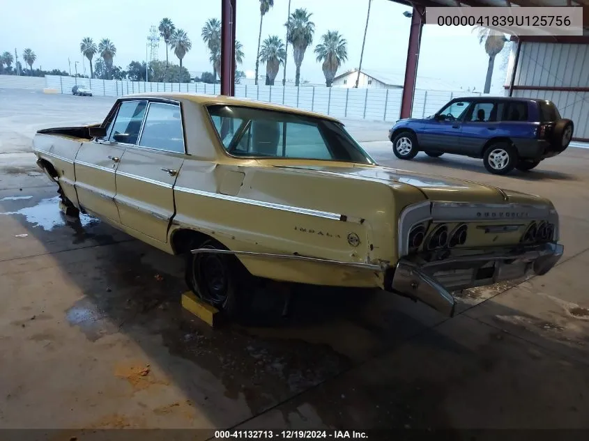 1964 Chevrolet Impala VIN: 0000041839U125756 Lot: 41132713