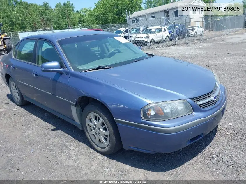 2000 Chevrolet Impala VIN: 2G1WF52E9Y9189806 Lot: 42565851