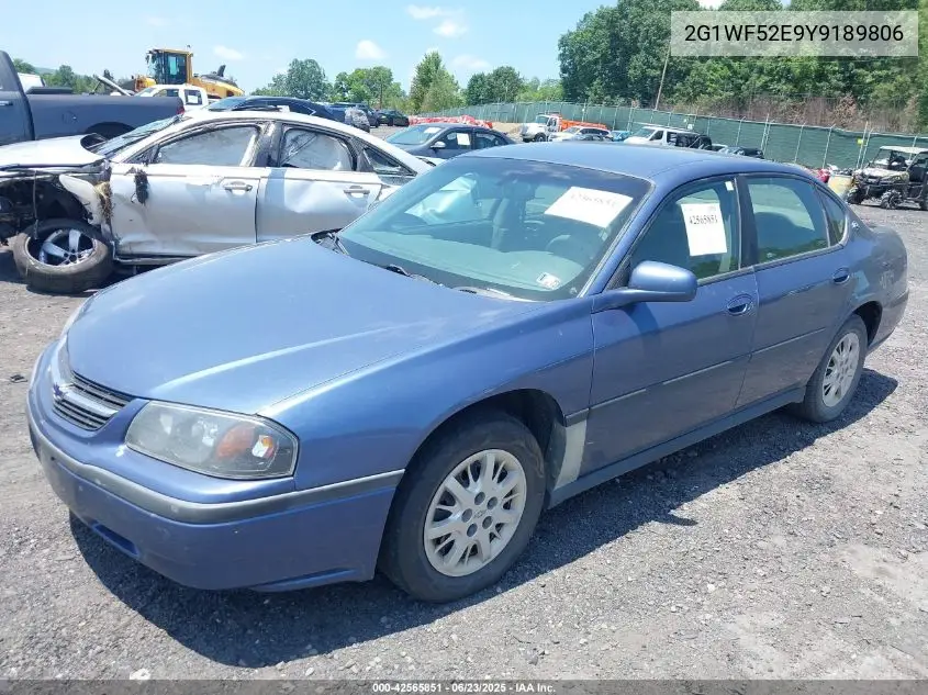 2000 Chevrolet Impala VIN: 2G1WF52E9Y9189806 Lot: 42565851