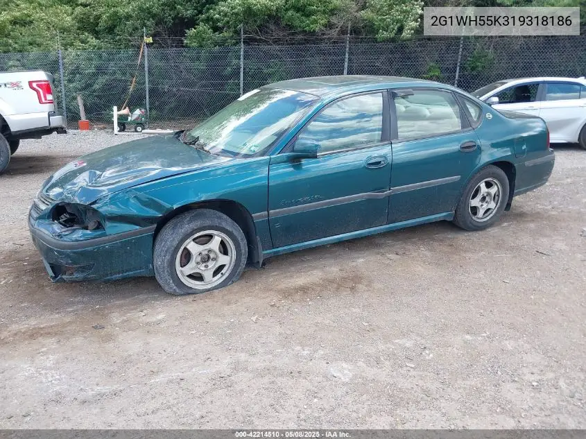 2001 Chevrolet Impala Ls VIN: 2G1WH55K319318186 Lot: 42214510