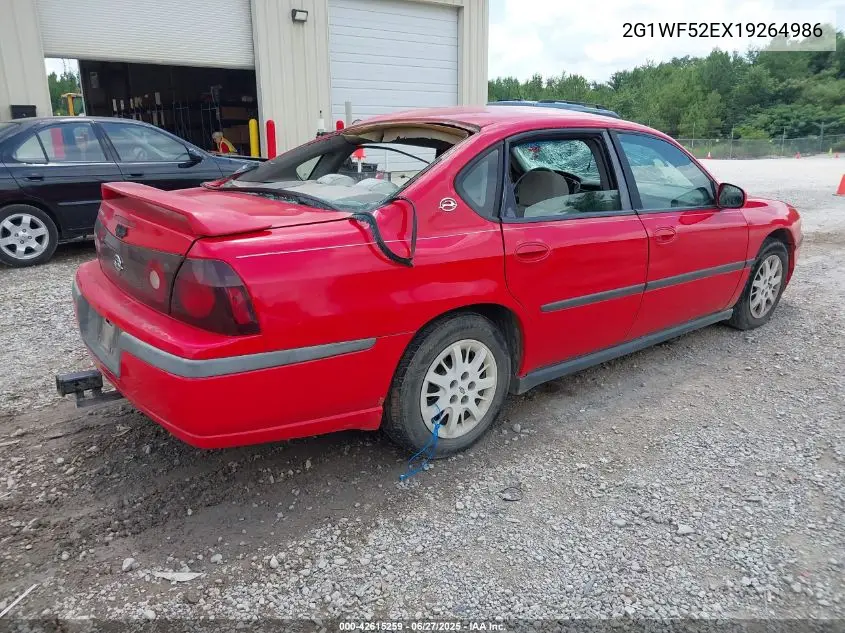 2001 Chevrolet Impala VIN: 2G1WF52EX19264986 Lot: 42615259