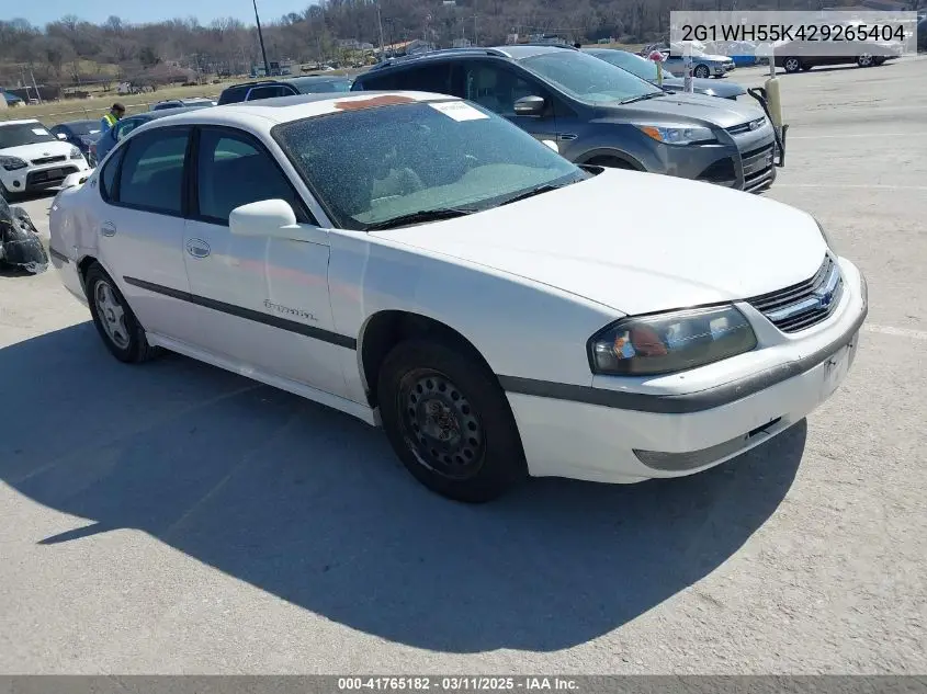 2002 Chevrolet Impala Ls VIN: 2G1WH55K429265404 Lot: 41765182