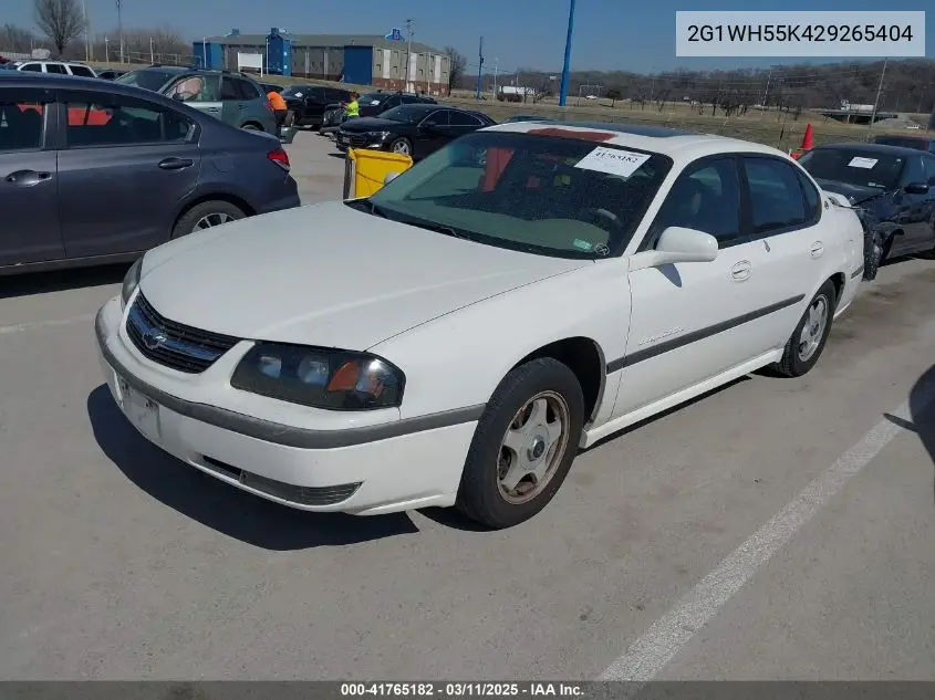 2002 Chevrolet Impala Ls VIN: 2G1WH55K429265404 Lot: 41765182