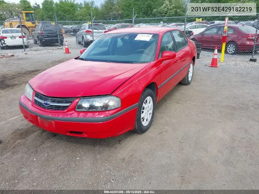 2002 Chevrolet Impala VIN: 2G1WF52E429182219 Lot: 42251386