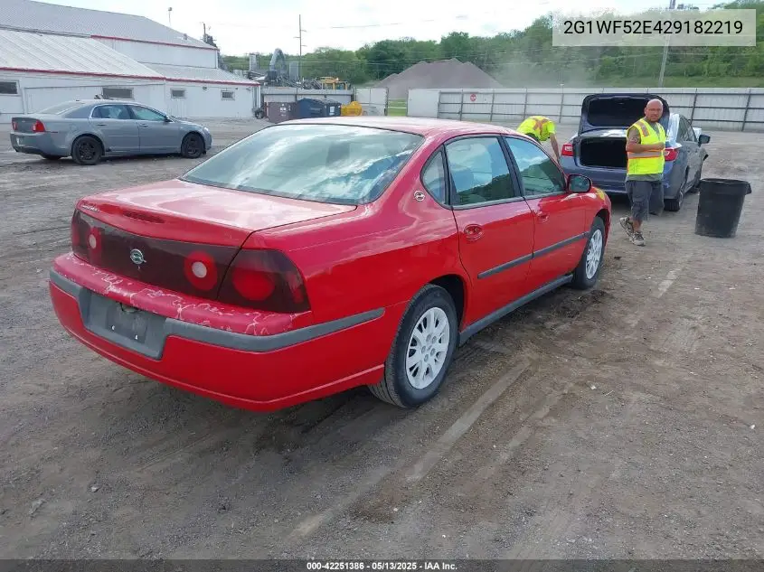 2002 Chevrolet Impala VIN: 2G1WF52E429182219 Lot: 42251386