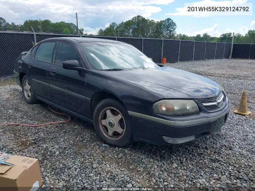2002 Chevrolet Impala Ls VIN: 2G1WH55K329124792 Lot: 42261758