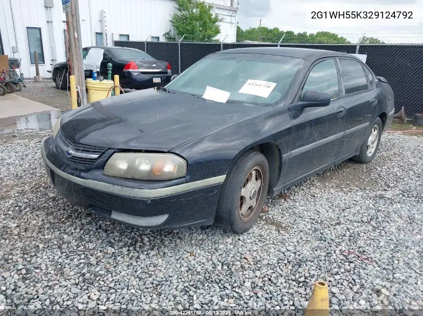 2002 Chevrolet Impala Ls VIN: 2G1WH55K329124792 Lot: 42261758