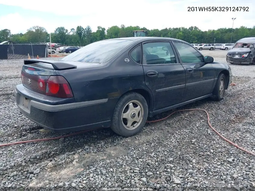 2002 Chevrolet Impala Ls VIN: 2G1WH55K329124792 Lot: 42261758