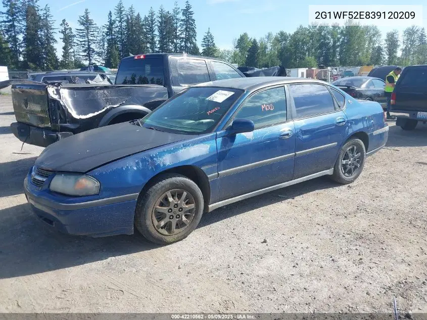 2003 Chevrolet Impala VIN: 2G1WF52E839120209 Lot: 42210562