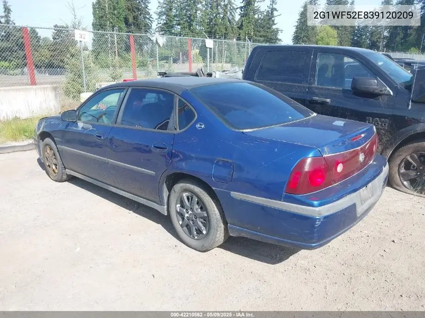 2003 Chevrolet Impala VIN: 2G1WF52E839120209 Lot: 42210562