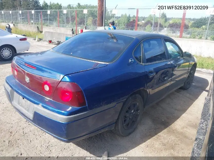 2003 Chevrolet Impala VIN: 2G1WF52E839120209 Lot: 42210562