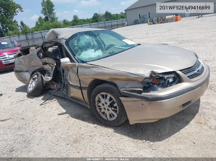 2004 Chevrolet Impala VIN: 2G1WF52E649416699 Lot: 42566717