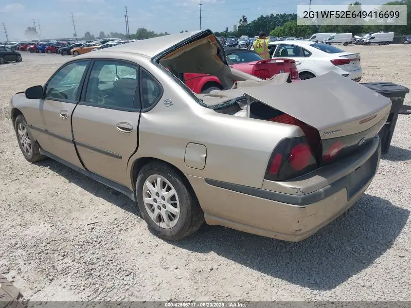 2004 Chevrolet Impala VIN: 2G1WF52E649416699 Lot: 42566717