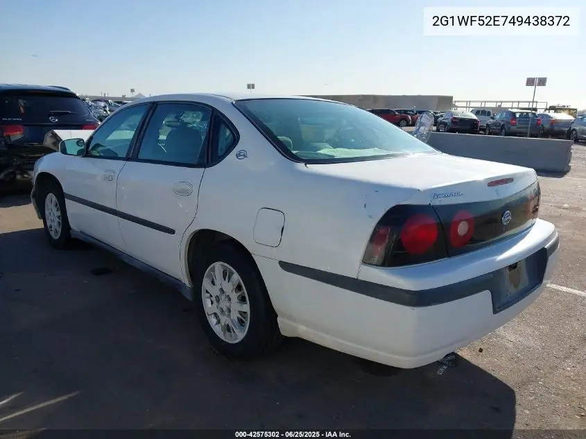 2004 Chevrolet Impala VIN: 2G1WF52E749438372 Lot: 42575302