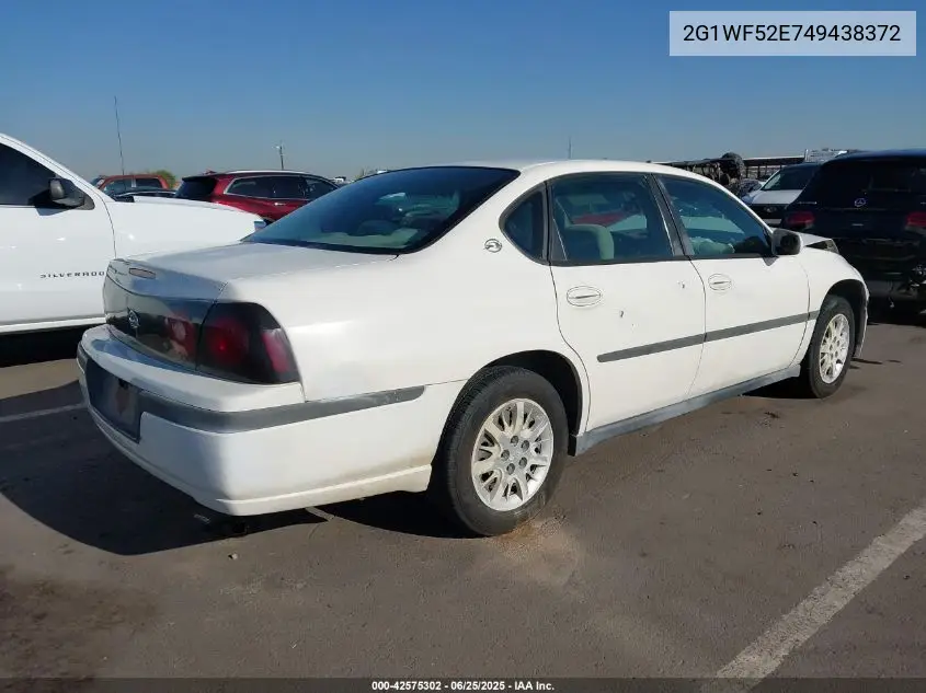 2004 Chevrolet Impala VIN: 2G1WF52E749438372 Lot: 42575302