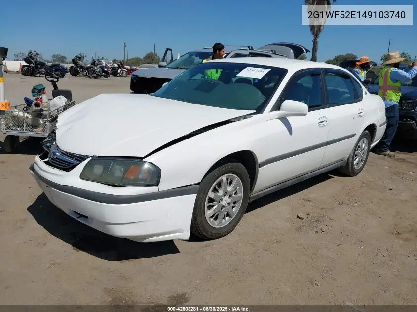 2004 Chevrolet Impala VIN: 2G1WF52E149103740 Lot: 42603281
