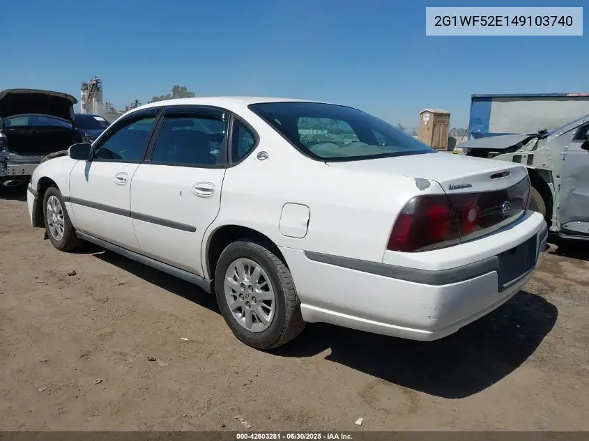 2004 Chevrolet Impala VIN: 2G1WF52E149103740 Lot: 42603281