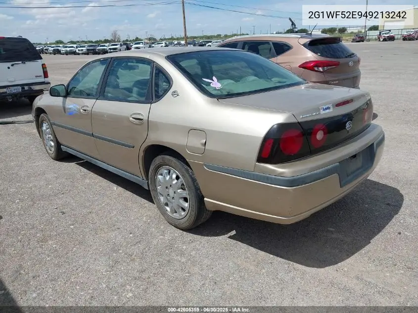 2004 Chevrolet Impala VIN: 2G1WF52E949213242 Lot: 42605359