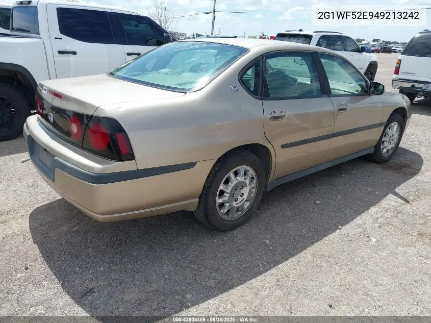 2004 Chevrolet Impala VIN: 2G1WF52E949213242 Lot: 42605359