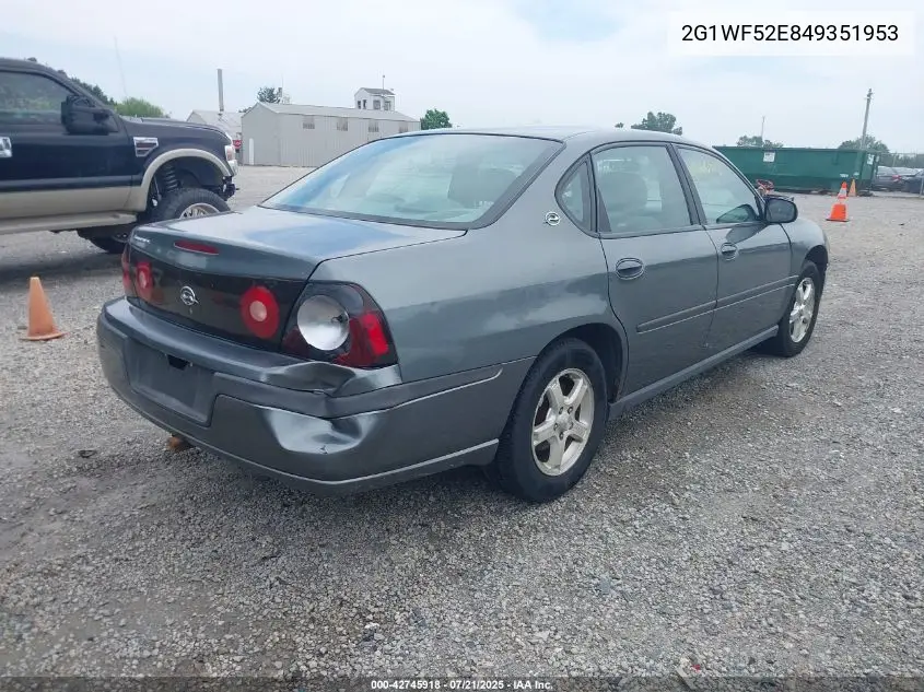2004 Chevrolet Impala VIN: 2G1WF52E849351953 Lot: 42745918