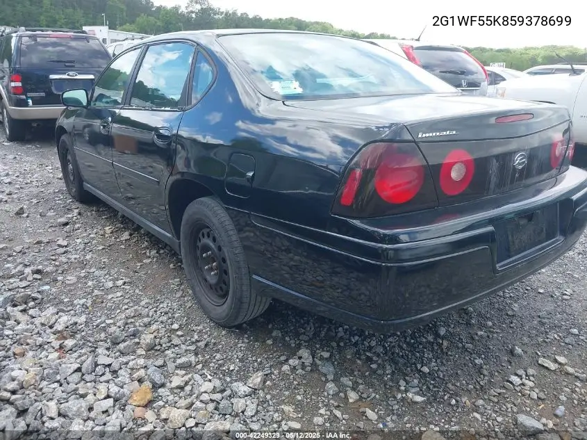 2005 Chevrolet Impala Police VIN: 2G1WF55K859378699 Lot: 42249329