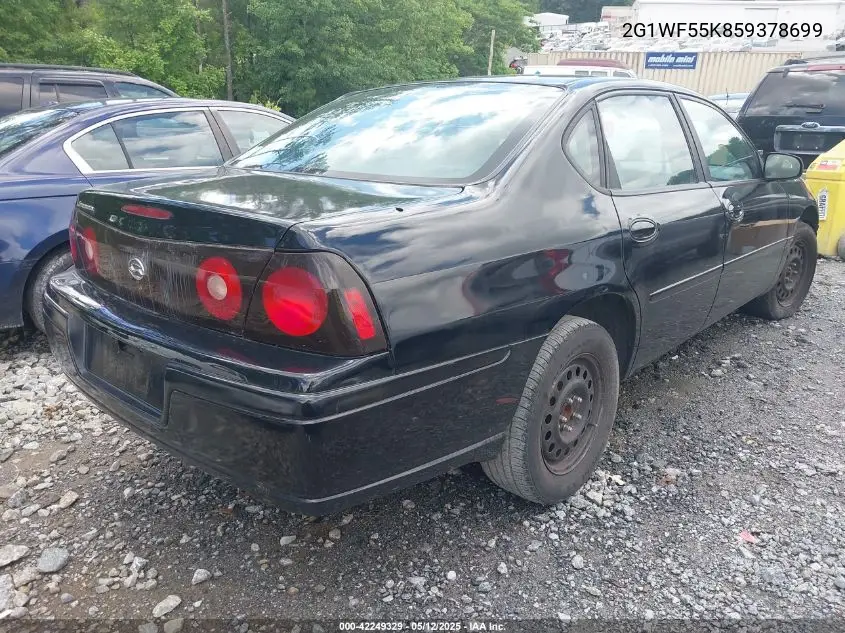2005 Chevrolet Impala Police VIN: 2G1WF55K859378699 Lot: 42249329