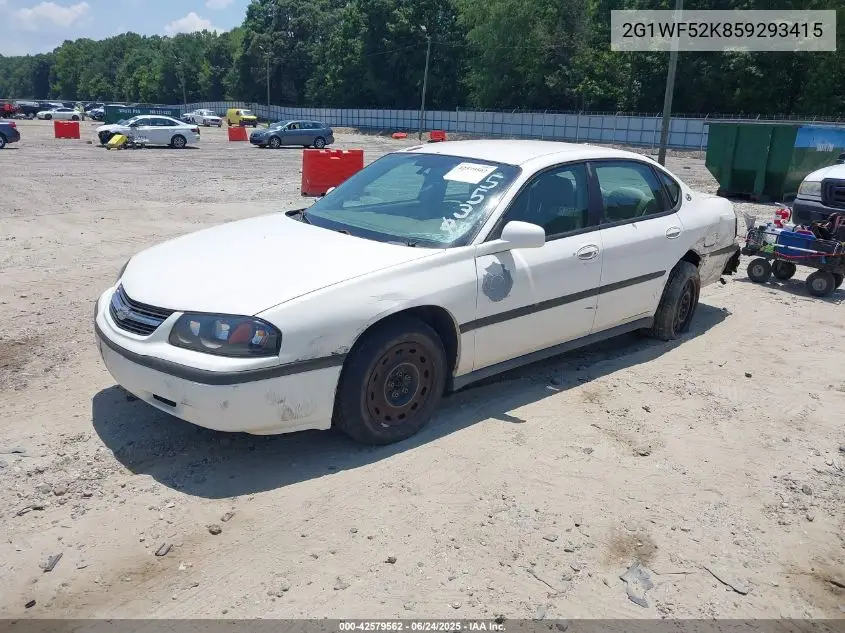 2005 Chevrolet Impala Police VIN: 2G1WF52K859293415 Lot: 42579562