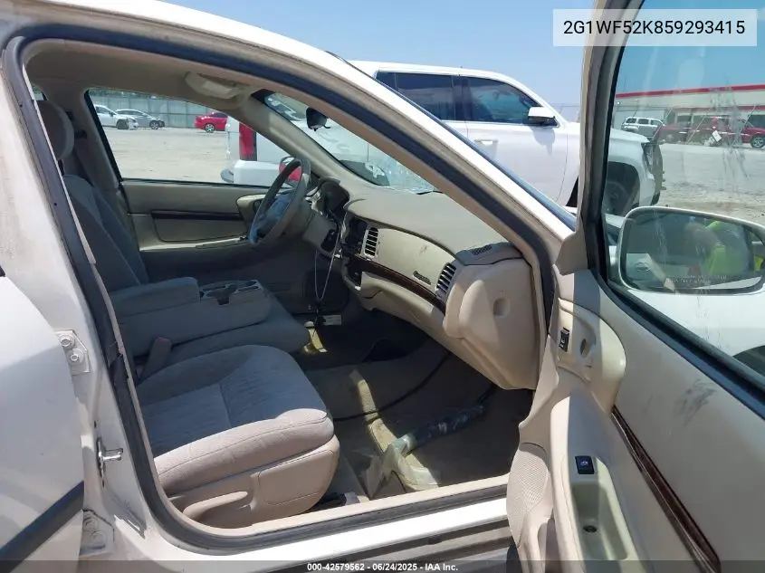 2005 Chevrolet Impala Police VIN: 2G1WF52K859293415 Lot: 42579562