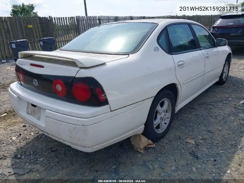 2005 Chevrolet Impala Ls VIN: 2G1WH52K159281715 Lot: 42636159