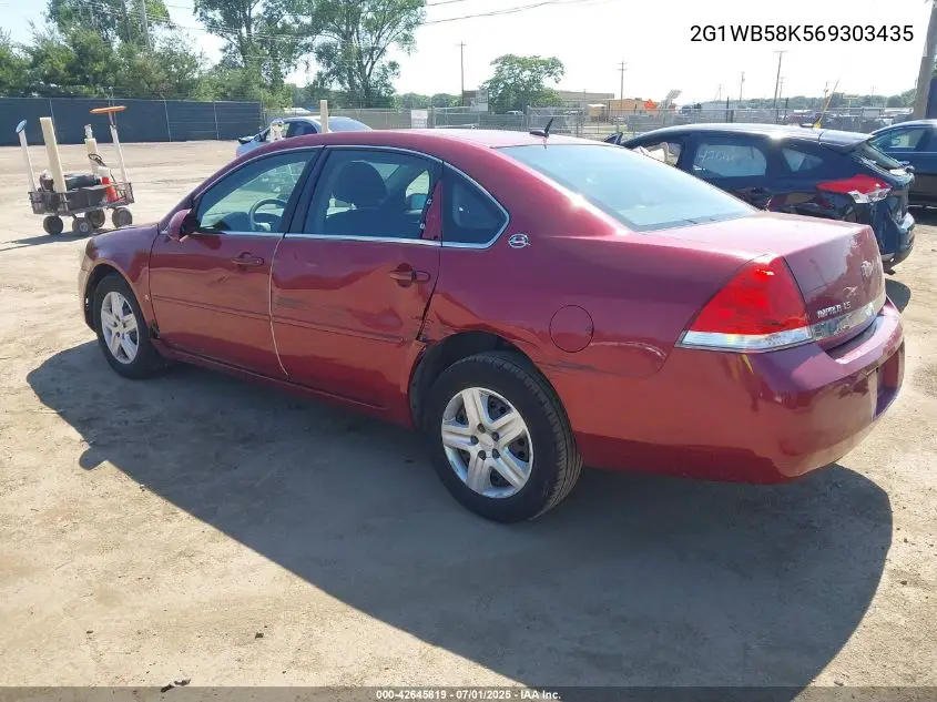 2006 Chevrolet Impala Ls VIN: 2G1WB58K569303435 Lot: 42645819