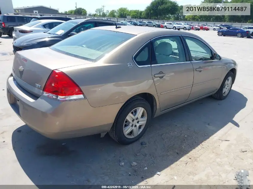 2007 Chevrolet Impala Ls VIN: 2G1WB58K879114487 Lot: 42252919