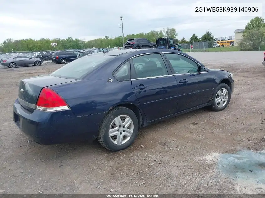 2008 Chevrolet Impala Ls VIN: 2G1WB58K989140906 Lot: 42251698