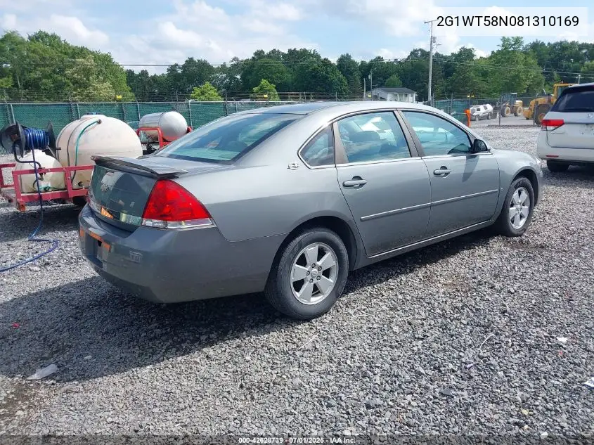 2008 Chevrolet Impala Lt VIN: 2G1WT58N081310169 Lot: 42628739