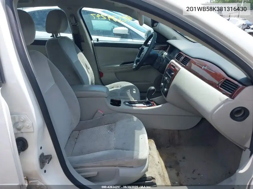 2008 Chevrolet Impala Ls VIN: 2G1WB58K381316430 Lot: 42634297