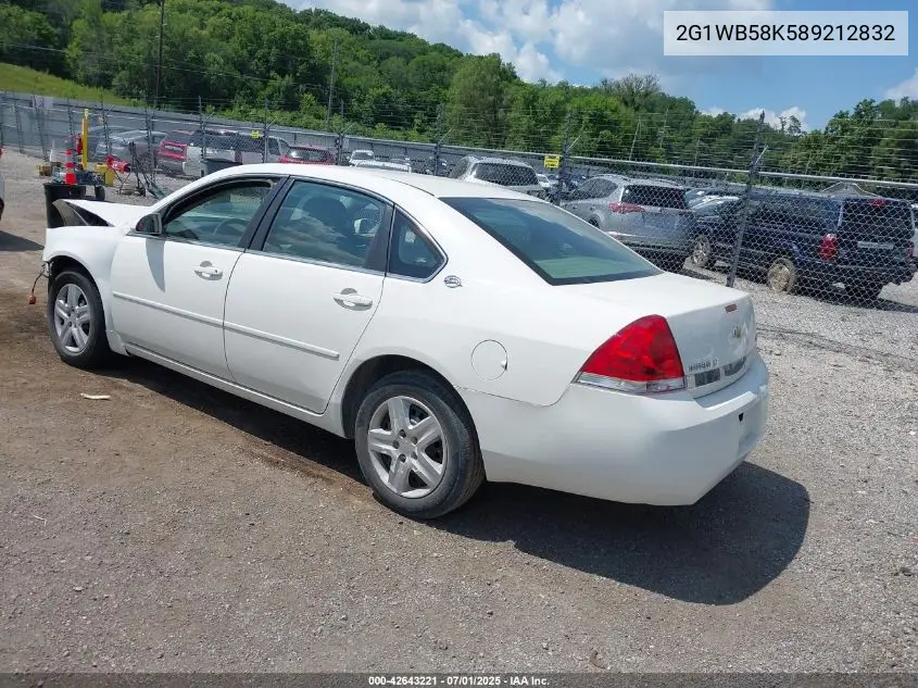 2008 Chevrolet Impala Ls VIN: 2G1WB58K589212832 Lot: 42643221
