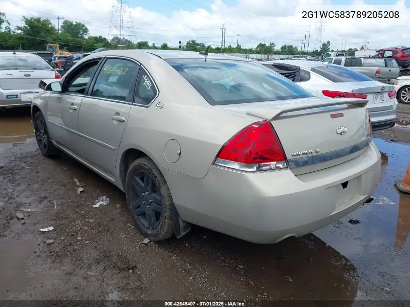 2008 Chevrolet Impala Lt VIN: 2G1WC583789205208 Lot: 42645407