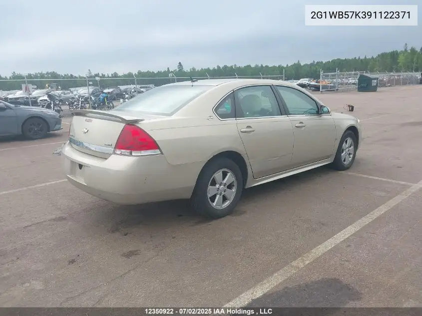 2009 Chevrolet Impala Ls VIN: 2G1WB57K391122371 Lot: 12350922