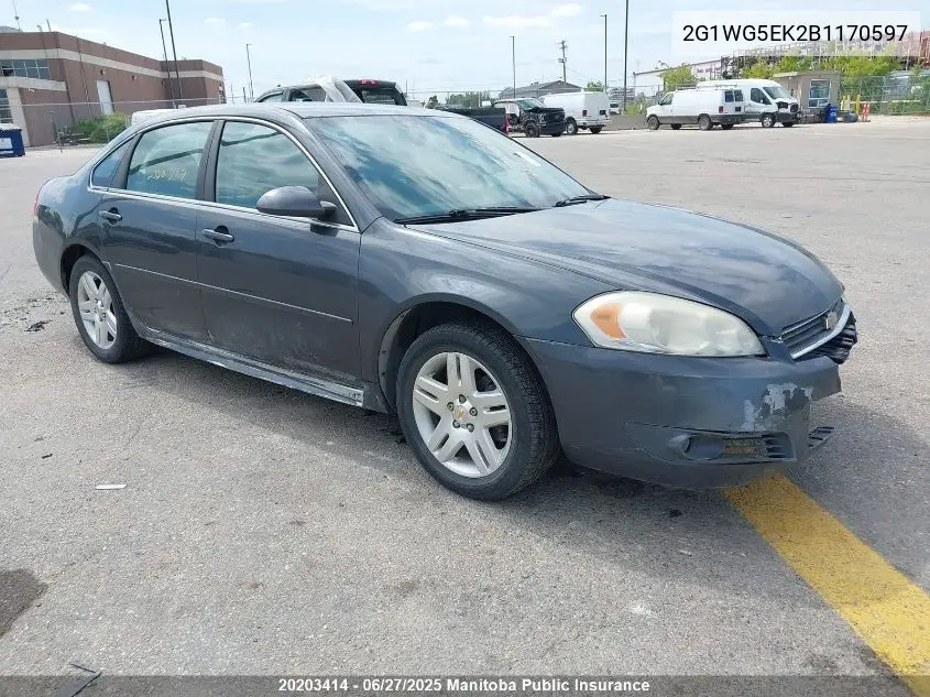 2g1wg5ek2b1170597 2G1WG5EK2B1170597 2011 Chevrolet Impala Lt V6