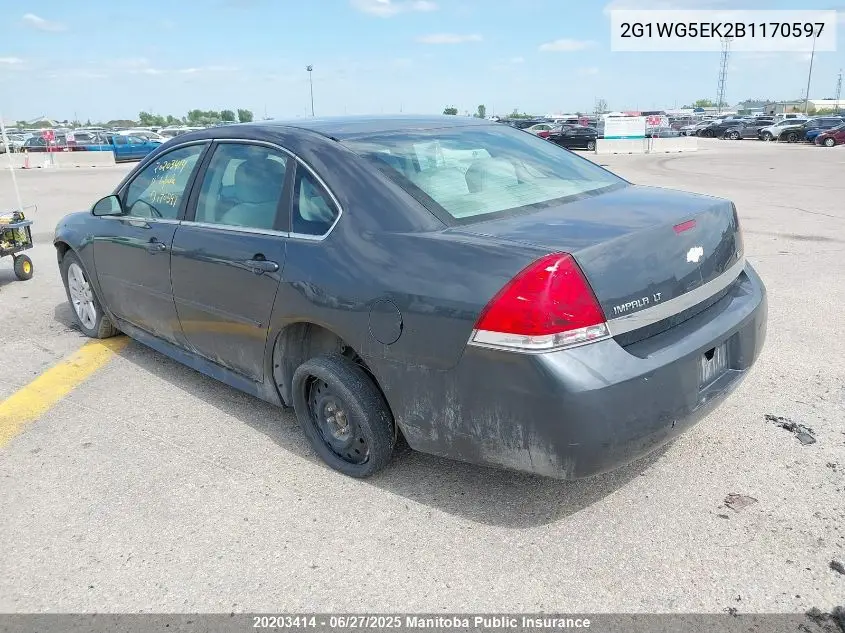 2g1wg5ek2b1170597 2G1WG5EK2B1170597 2011 Chevrolet Impala Lt V6